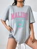 Malibu Beach Letter Print Dámské tričko Street Casual T-shirt Letter Brand Tee Clothing Hip Hop Prodyšná trička Dámské