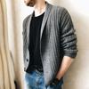Men Sweater Cardigan Lapel Slim Leisure Single Breasted Solid Color Casual Cardigan for Going Out