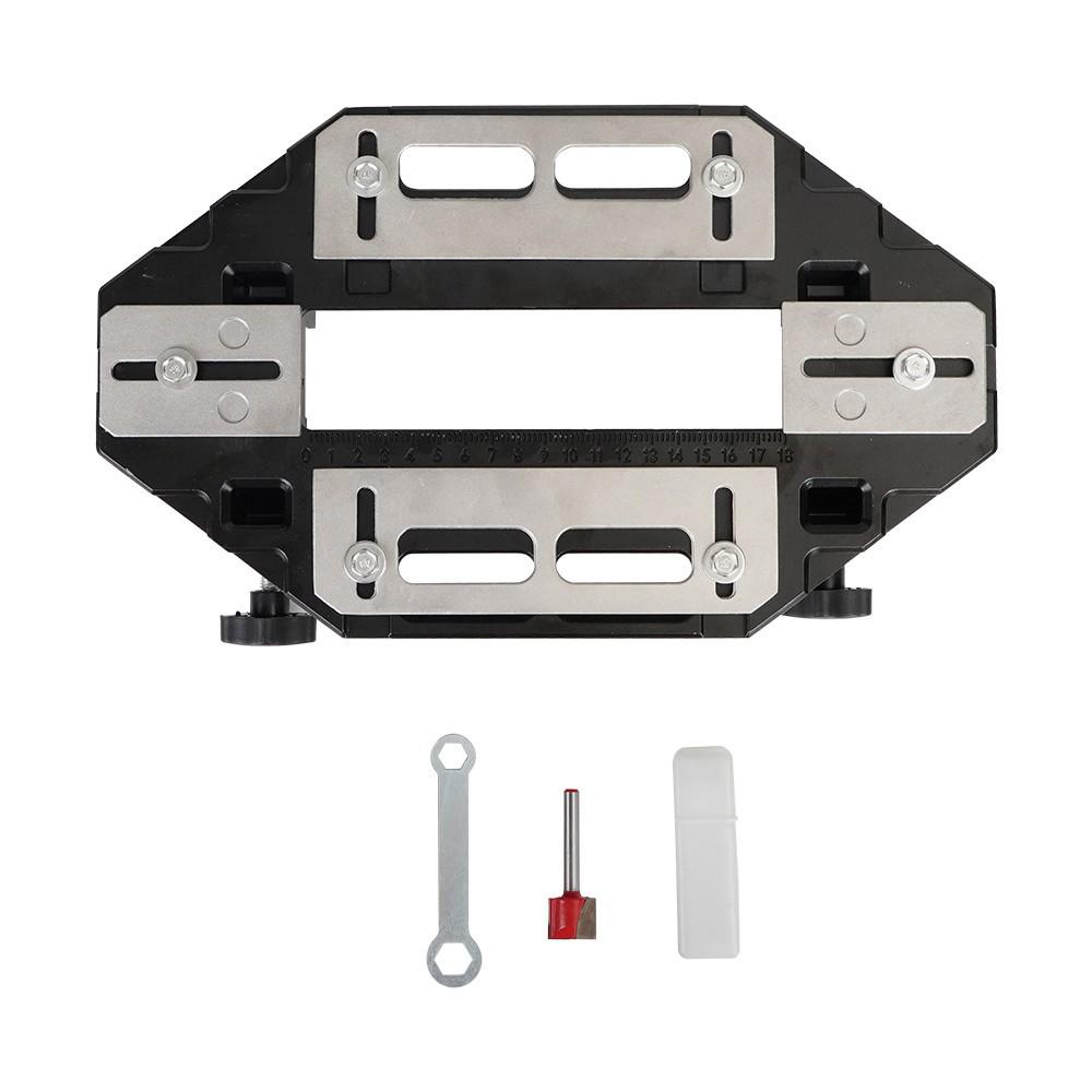 

Кондуктор для дверных петель Инструмент для деревообработки Локатор для прорезки пазов Направляющая для отверстий в деревянных дверных петлях Монтажный кондуктор для дверных замков Алюминиевый сплав чёрный