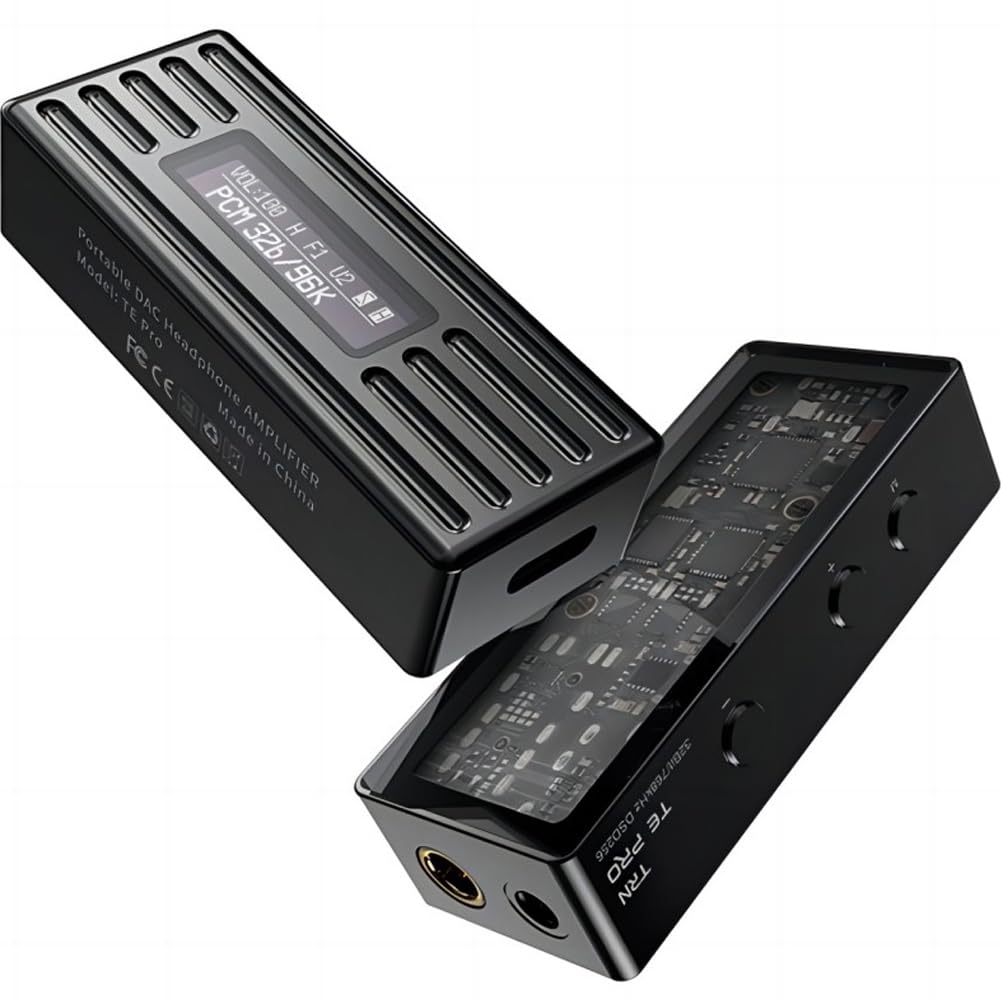 

TRN TE Pro Компактный усилитель для смартфона CS43198 Портативный усилитель для наушников с разъемом, ЦАП, [Поддержка высокого разрешения] 32-бит/768 кГц DSD256, Чип, Усилитель, чёрный