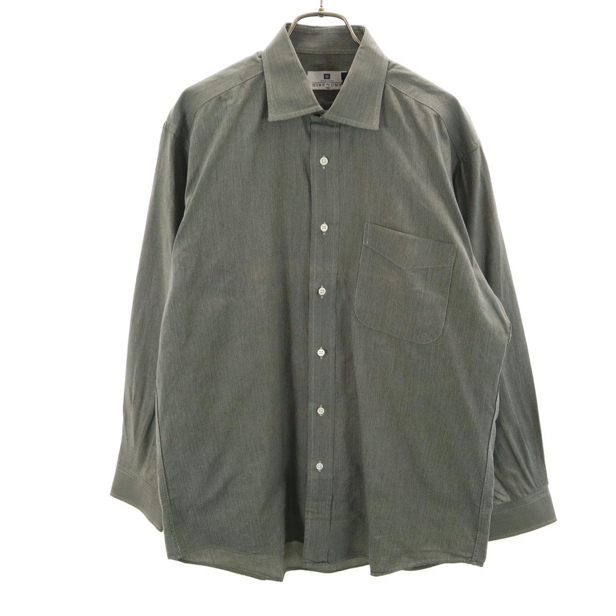 

GIVENCHY 90s Made in Japan Old Long sleeve Cotton shirt 48 Gray Men s Used