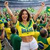 Summer  Women Brazil Style Print Sport Jersey Round Neck Short Sleeve Jersey Cheerleaders Crop Top Casual T-shirt