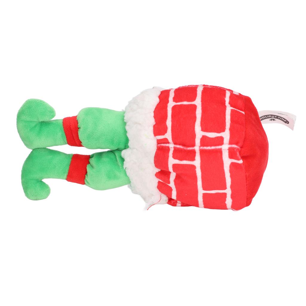 Dog Plush Chewing Toy Soft Bite Resistant Pet Christmas Squeaky Toy for Teeth Cleaning(Red Green )