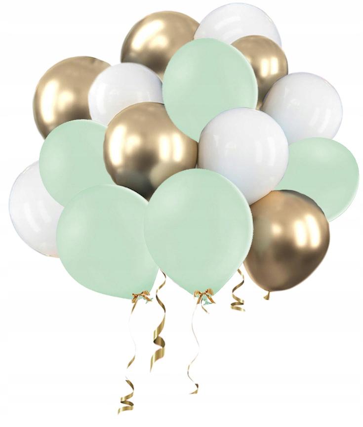 Zestaw Balonów Motyl Zielony Urodziny Roczek Komunia Chrzest Baby Shower