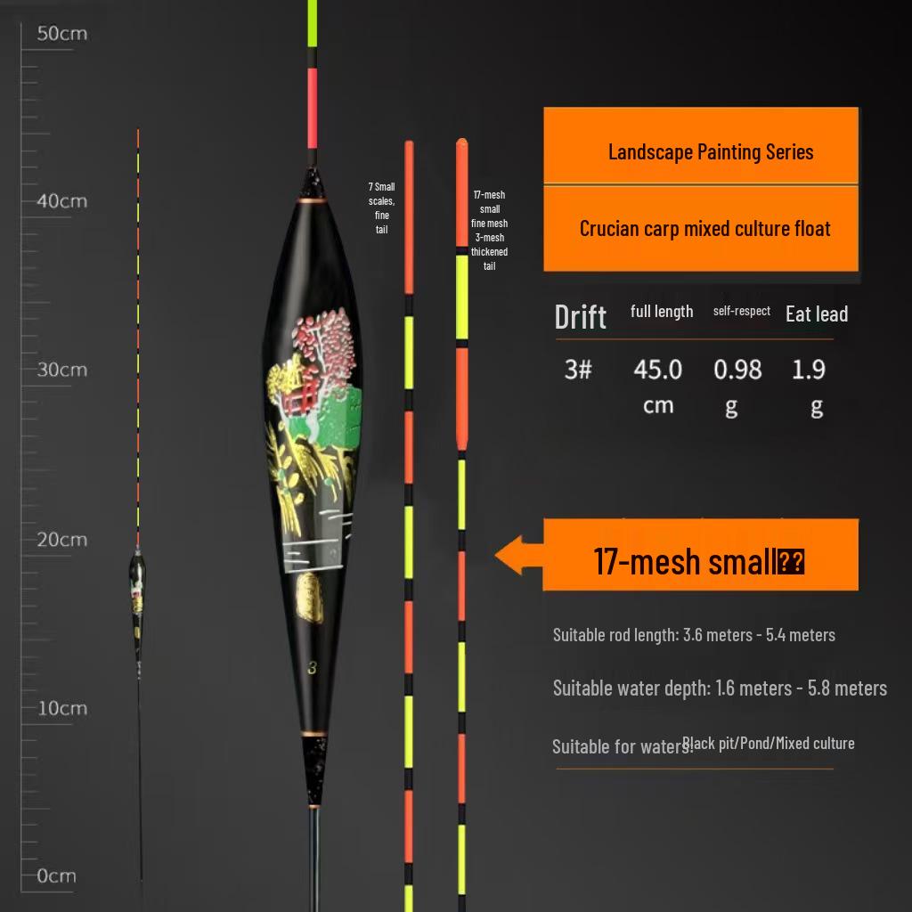 High Sensitivity Crucian Carp Fishing Float with Enhanced Visibility for Light Bites - Thickened Tail and Thin Tip for Precision.