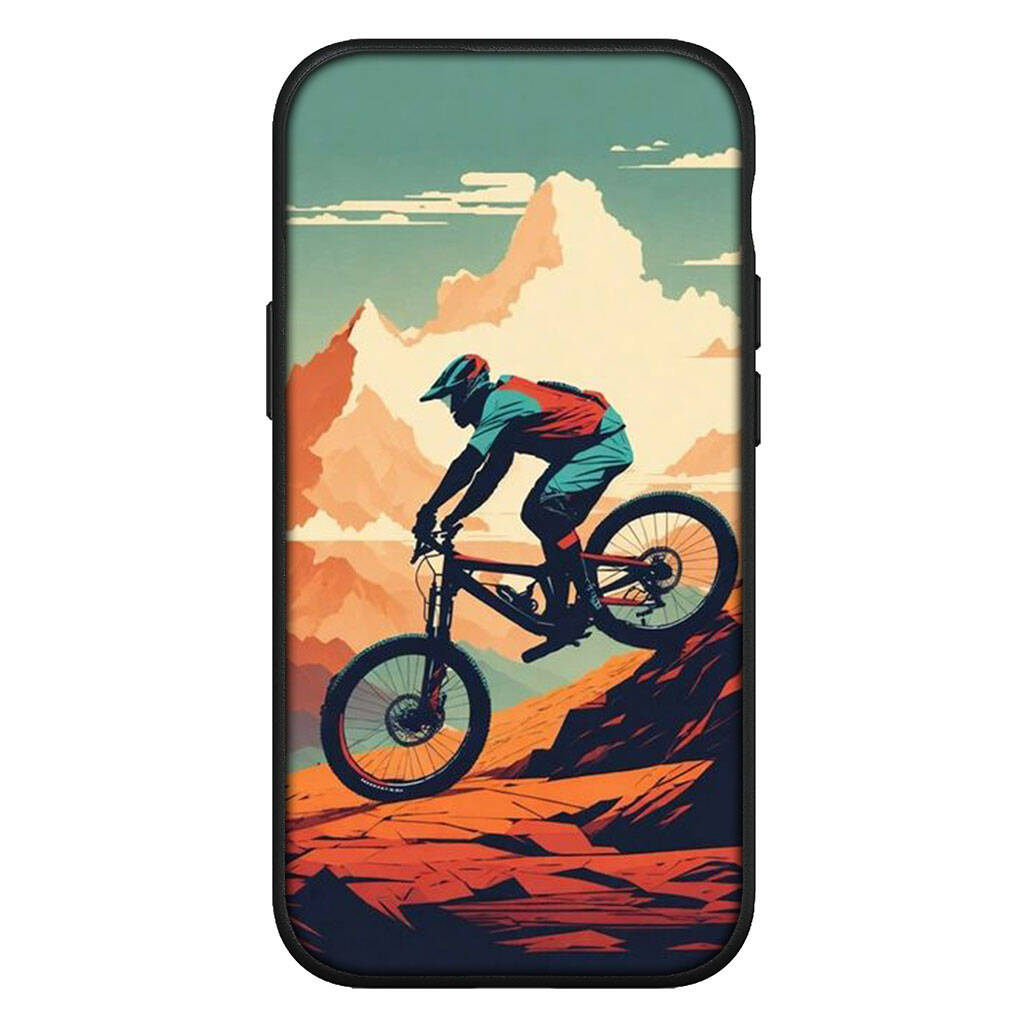 For iPhone 17 16 15 Xiaomi Poco F7 F8 X7 X6 C85 C75 C71 M8 Redmi Note 14 13 12 11 Pro Max 14C 13C A3 A4 Phone Case Wallpaper Mountain Bike Cycling Art