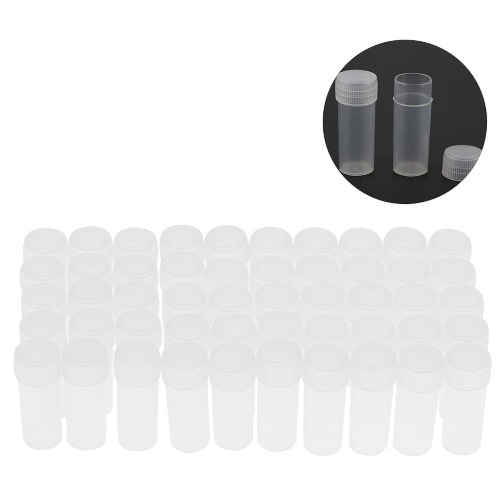 50 Pcs 5ml Volume Plastic Sample Bottles Small Storage Container