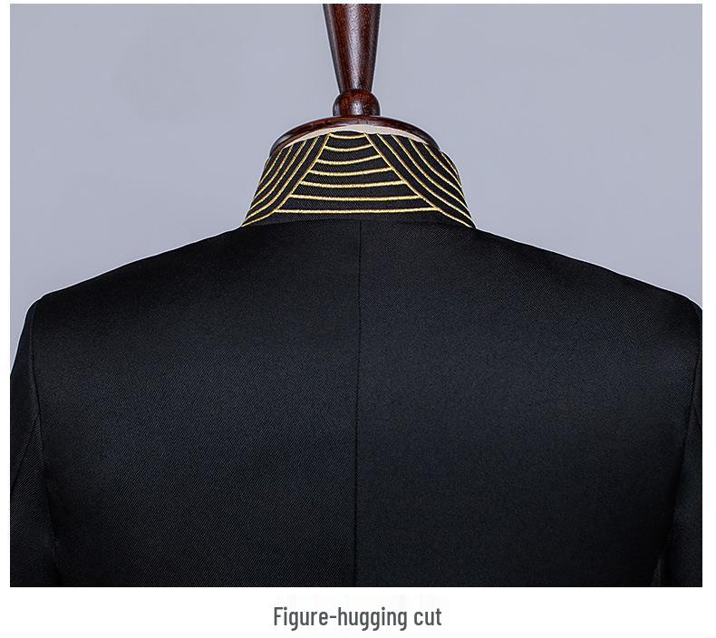 Men's Zhongshan Suit Embroidered Choir & Graduation Costume - Chinese Style