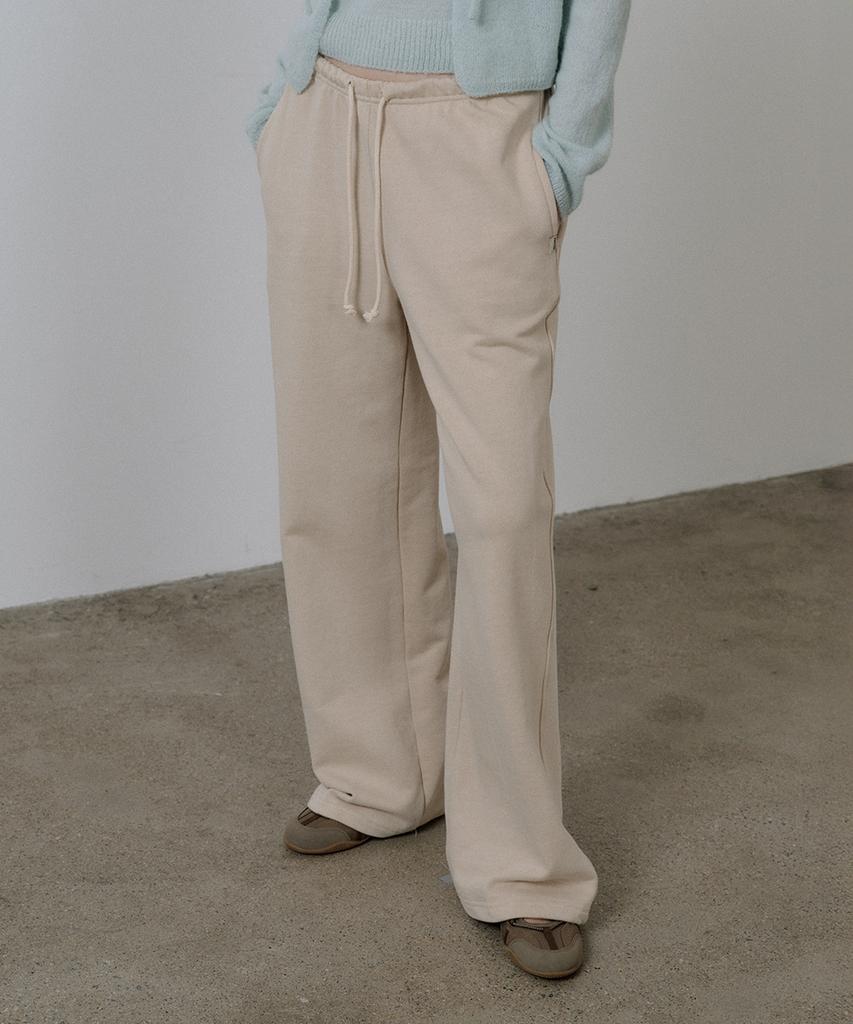Peulibeo07 Back Logo Banding Sweatpants [Frsp05Pt01]_Beige