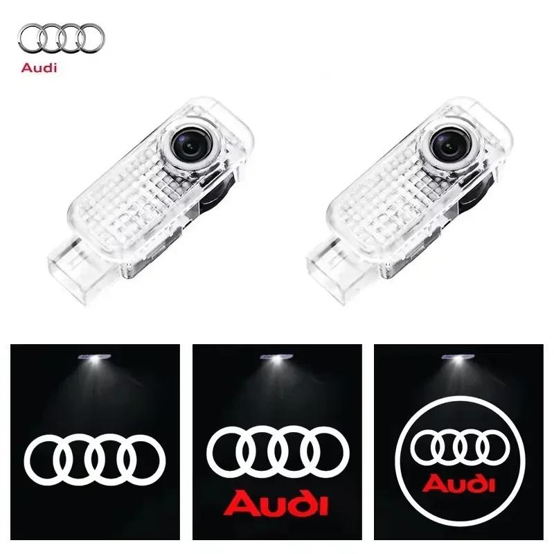 For Audi S S3 2PCS Led Car Door logo Welcome Light For Audi A4 B5 B6 B7 B8 B9 A1 A3 8V 8P 8L A6 C7 A5 A7 A8 Q3 Q5 Q7 TT S3 S6 Sline Quattro