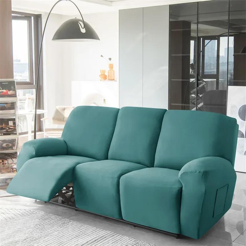 1 3 Seat Recliner Sofa Cover for Living Room Elastic Reclining Chair Cover Protection Non-slip Relax Armchair Couch Slipcovers