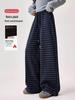 Girls' Thick Plush Wide-Leg Plaid Pants - Autumn/Winter 2025