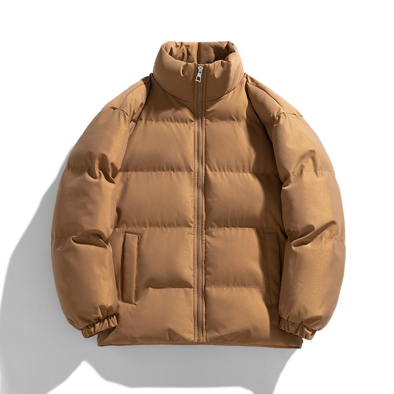 

Winter Stand Collar Men Parkas Jackets Fashion Thicken Warm Outerwear Casual All-match Windproof Cotton Coats Multiple Colors M 50-62.5kg кофейный