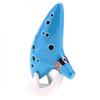 Alto 12 Hole Ocarina Ceramic ToneC Flute Sky Blue Instrument with  Music Book and Neck Strap Cord