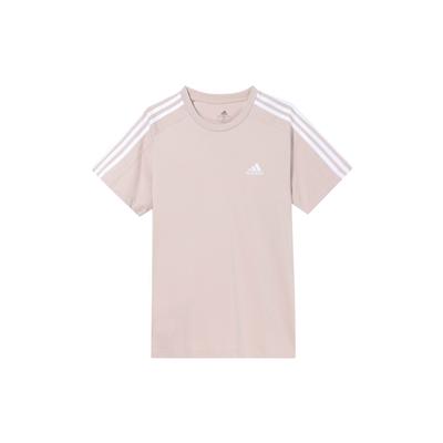 Three-Stripe Crew Neck Fitness Short Sleeve T-Shirt Men Tops Pastel-Pink IC9342