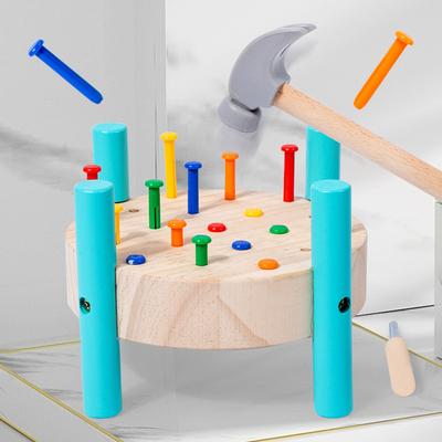 Montessori Nagelbrett aus Holz für die frühe Bildung von Kindern, Konzentrationstraining, Kindergarten Klopftisch, Hand-Auge-Koordination, Lernspielzeug