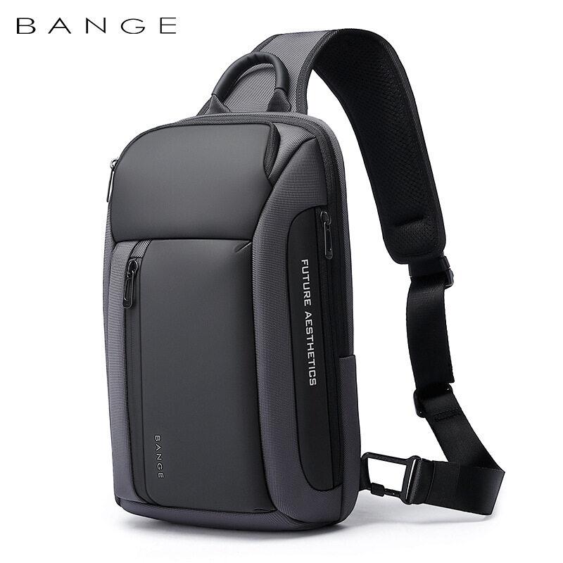 BANGE New Men Fashion Crossbody Bag Multifunction Chest Bag Large Capacity Outdoor Travel Bag