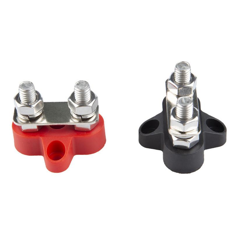 5/16" Terminal Studs M8 48V Terminal Block Busbar Ulated Double Type Distribution Studs Positive and Negative RV
