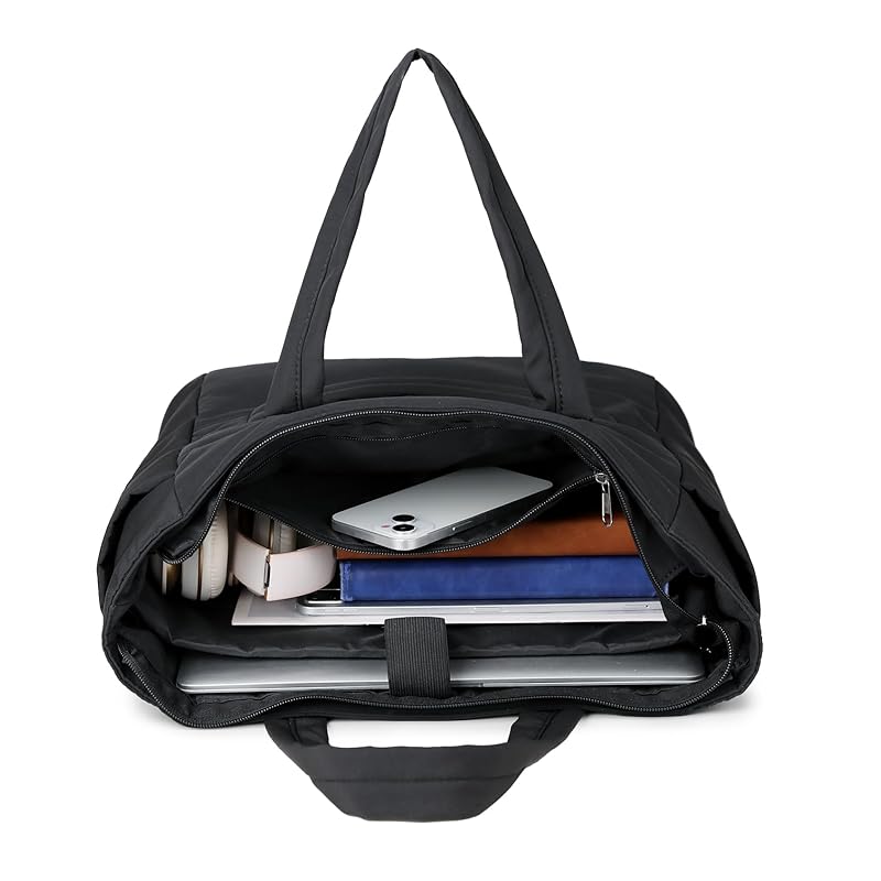 CC-MAX Einkaufstasche Damen Herren Dual-Use wasserabweisendes Nylon großes Fassungsvermögen flauschiges Gefühl viele Taschen Reißverschluss zum Öffnen/Schließen Handgepäck CC2428