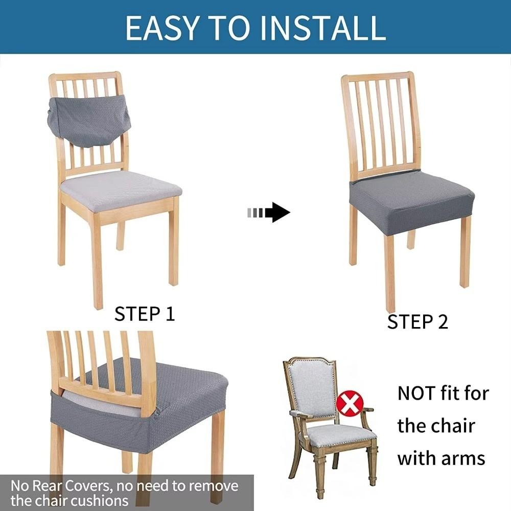 Solid Color Chair Seat Cover Removable Anti-dirty Chair Slipcover Elastic Seat Protectors Holiday