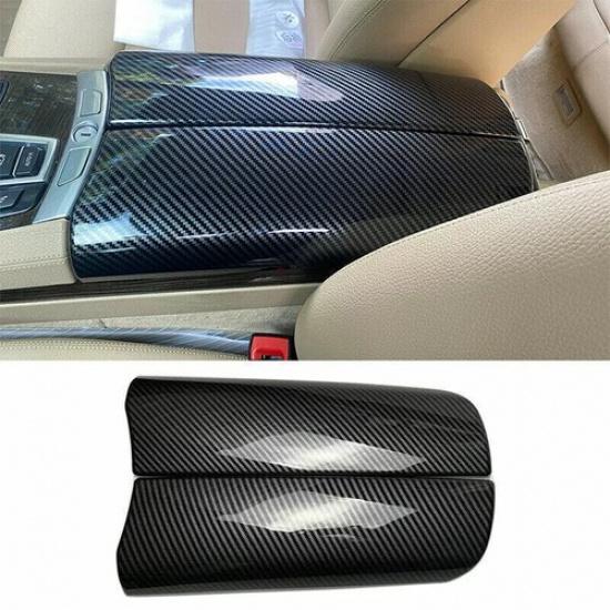 Car Interior Carbon Fiber Armrest Box Cover For 2009-2015 BMW 7 Series F01 F02