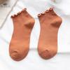 Damensocken mit Salatlocken, Schlauchsocken, einfarbig, süße, lässige Strümpfe