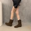 Skinny boots Small retro fashion with inner heightening Chelsea women's boots Skirt short boots New autumn and winter stacks
