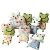 3 Cute Little Fresh Cute Pink Piggy Green Frog Blue Kitten Clothing Accessories Fabric Brooch Woman