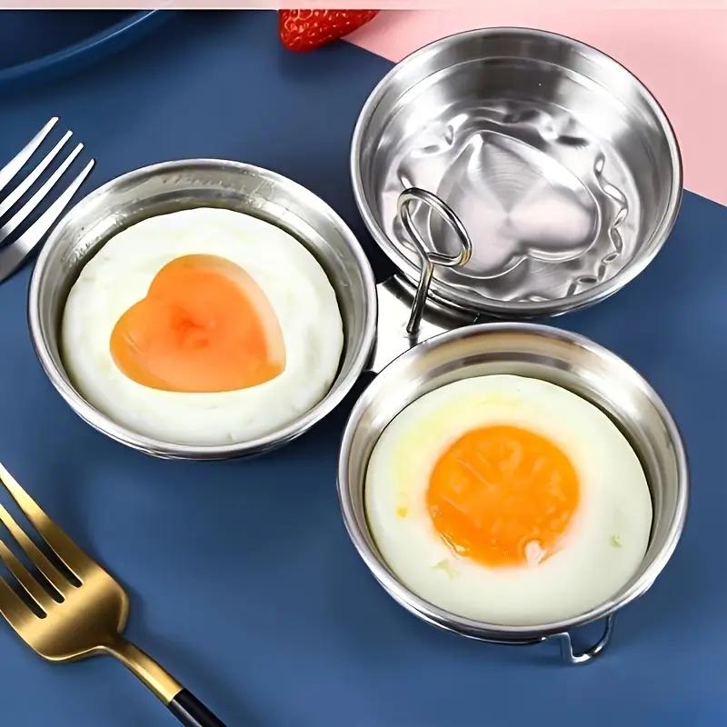 New Stainless Steel Steamed Egg Mold Egg Poached Egg Boiled Egg Artifact Steaming Plate Love Kitchen Heart-shaped Poached Egg