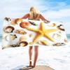Beach Shell Conch Print Beach Towel Ocean Theme Microfiber Bath Towel Quick Dry Sand Free Face Towels for Sport Travel Spa Gym