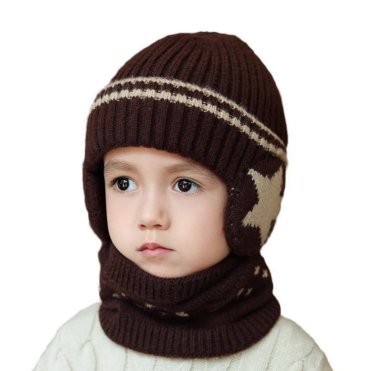 Knitted Baby Hat With Earmuff Warmth For Winter Childrens Headgear