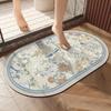 Nordic Luxury Non-Slip Floral Bathroom Mat - Quick-Dry, Water-Absorbent Floor Pad for Home & Toilet