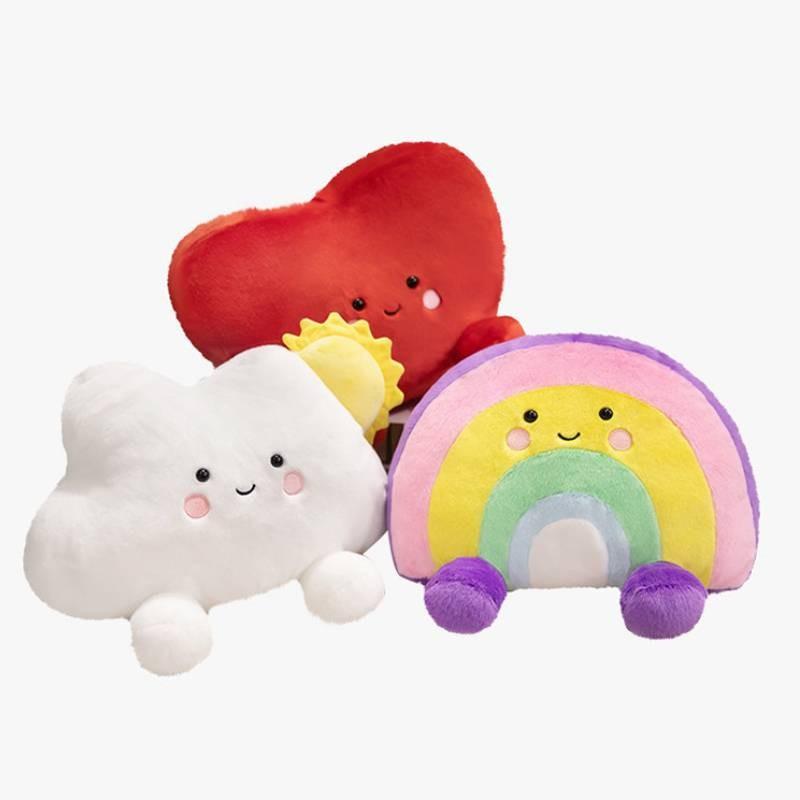 Cloud Rainbow Heart Plush Toy Keychain Stuffed Doll Pendant Decoration Cartoon