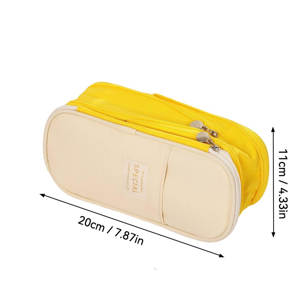 Creative Macaron Color Blocking Expandable Large Capacity Pencil Case Solid Color Middle And High School Students Stretchable Si