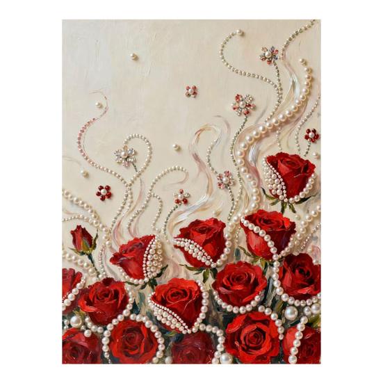 

DIY Faux Pearl Painting Kit Castle Sunflower Pattern 3D Imitation Pearl Art Craft Home Wall Decoration Kit C