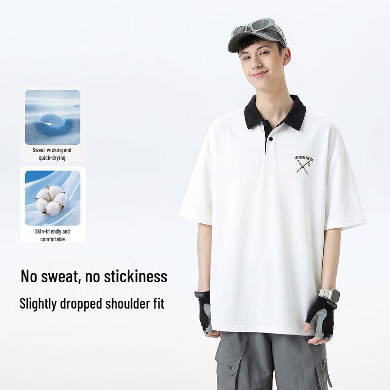 Boys  Summer Hooded Short-Sleeve POLO Shirt 170