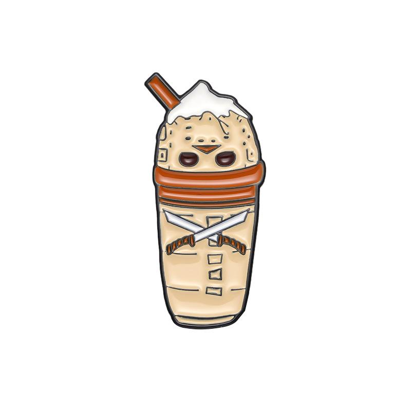 Unique Geometric Skeleton Cup Ice Cream Brooch Pin For Halloween Fashion Accessory