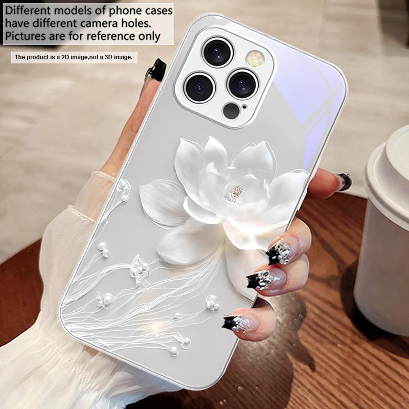 Misty and Gentle Flowers For iPhone 17 Air 16 E 15 14 13 Plus 12 Mini 11 17 Pro Max XR Xs Max 16E 7 8 Tempered Glass Phone Case