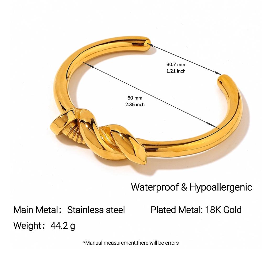 Yingtai Women's Non-fading Oval Colorful Irregular Stainless Titanium Steel Bracelet, Electroplated 18k Gold, European & American Style.