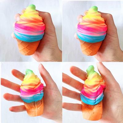 1 Stuk Kleurrijke Jumbo Kawaii Leuke Stijl Telefoonkoorden Regenboog IJs Squishy Bedel
