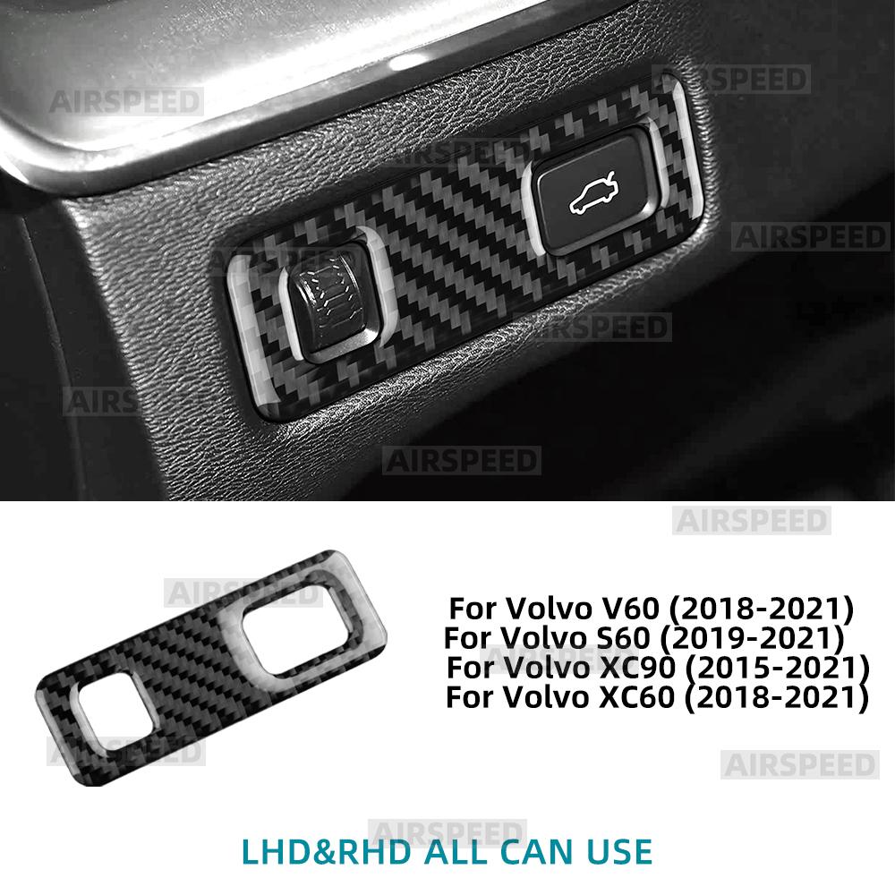 Auto-Scheinwerfer-Knopf-Rahmen-Aufkleber Innenverkleidung Weiche Kohlefaser Für Volvo V60 S60 XC60 XC90 2015 2018 2019-2021 Zubehör