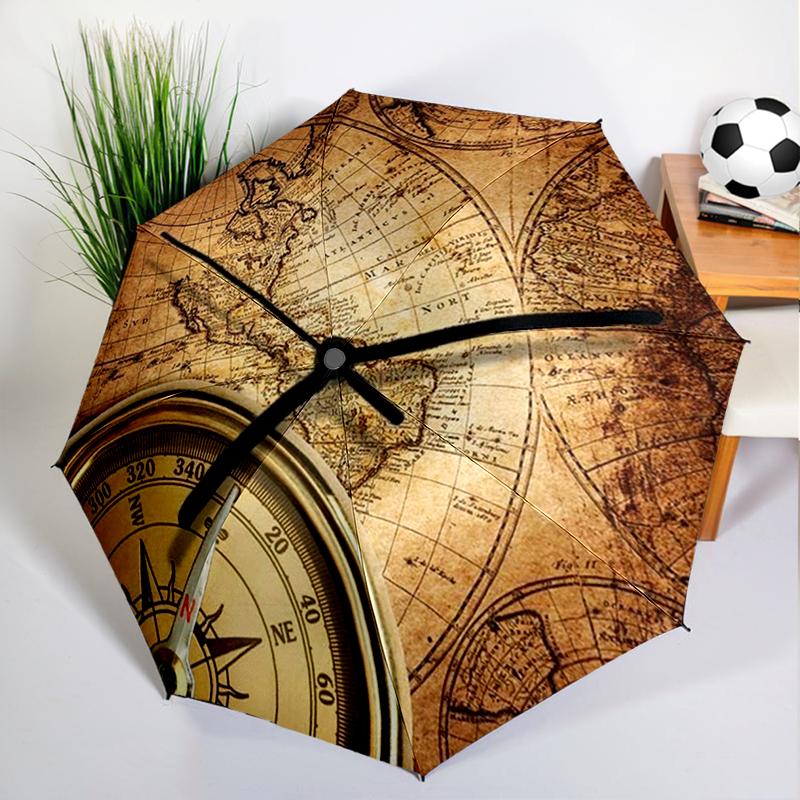 Navigational Compass Umbrella Automatic Open/close, Sturdy Iron Frame & 8-Rib Struct, Umbrella for Women & Men, Christmas Gifts