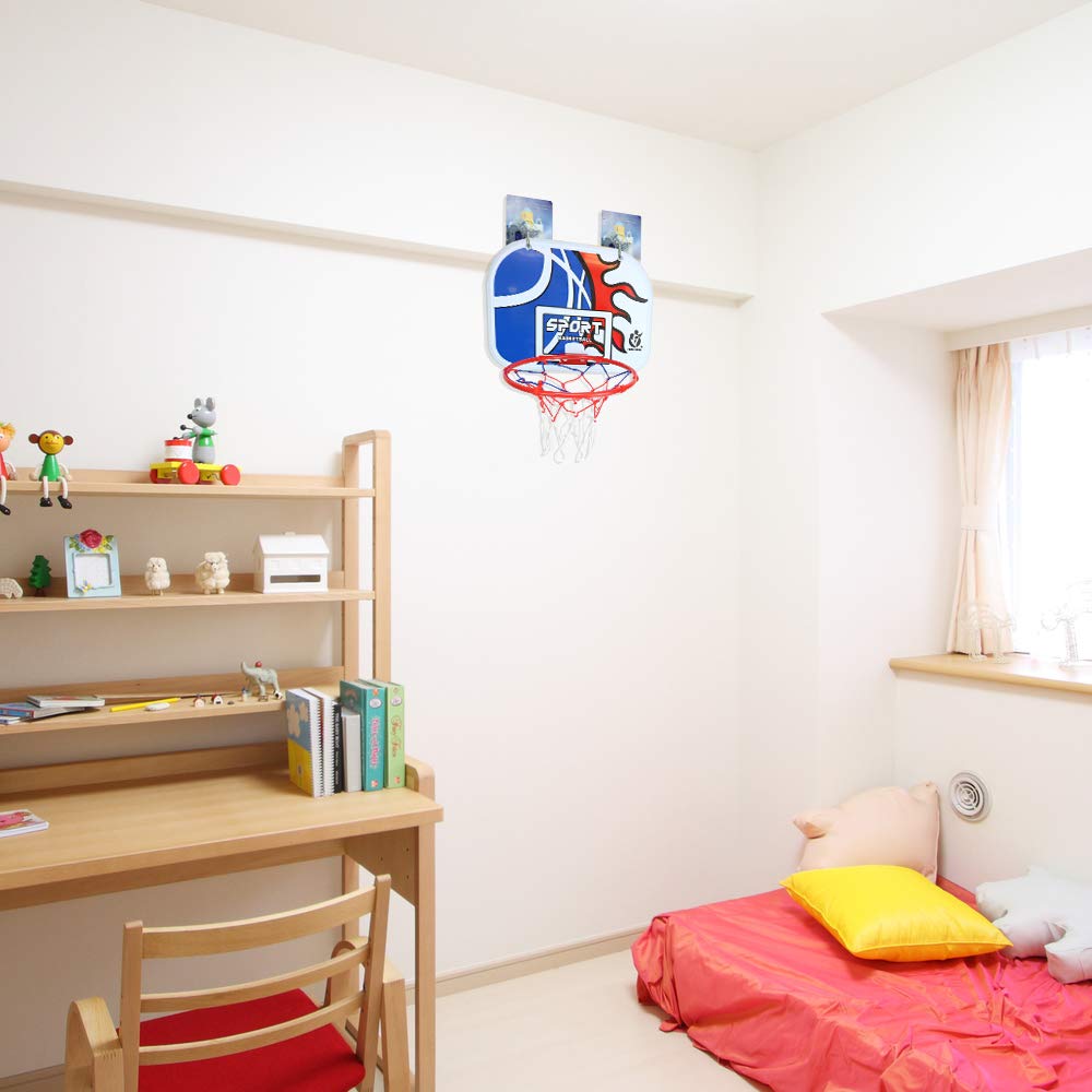 Saiyodo Basketball Hoop Ball Set with Air Home Use & Pump, Indoor/Outdoor, Wall-Mounted, Kids' Toy,