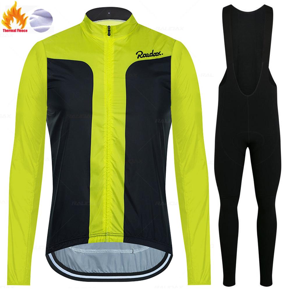 Raudax Warm Cycling Jackets 2026 Winter Thermal Fleece Cycling Clothing Men Long Sleeve Jersey Suit Outdoor Riding Bike Clothes