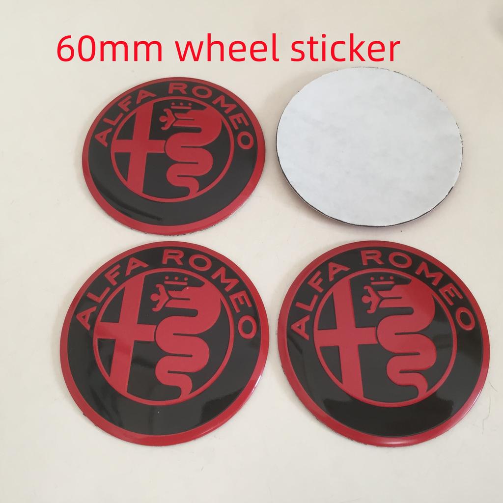 4pcs 56mm 60mm 65mm ForAlfa Romeo 147 156 159 Car Emblem Wheel Hub Center Cap Badge Covers Sticker Decals Styling Accessories