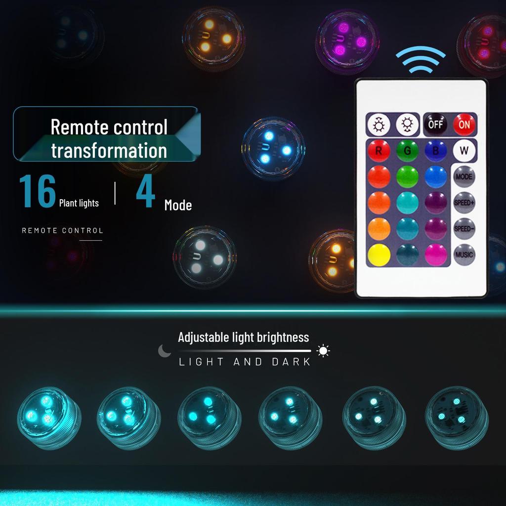 RGB Waterproof USB-Charged Remote Control Diving Light - High Brightness, Seven Colors, Halloween Decoration