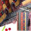 5 Pcs/set Colored  Printing  Fabrics Ethnic Style Pattern Striped Bronzing Handmade Patchwork Set Soft Breathable Diy Printed Cloth