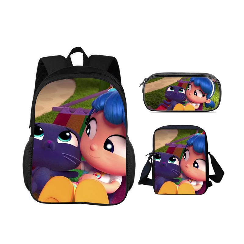 True and the Rainbow Kingdom backpack, pencil case, shoulder bag, 3Pcs set, cartoon print, kindergarten, children and students