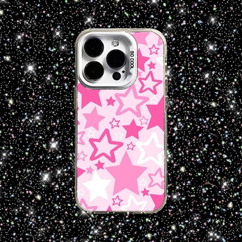 Y2k Star Phone Case For iPhone 16,15,14,13,12,11,Pro,XS,Max,Plus,Mini,SE White Candy Matte Shockproof Cover