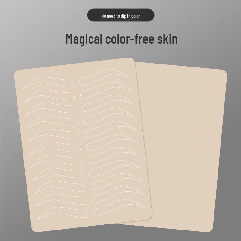 Безпигментная практика для начинающих: Пустой шаблон для моделирования бровей и глаз, подходит для микроблейдинга с пустой иглой. Pigment-Free Skin - Blank